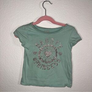 Teal Blue Toddler Girls Childrens Place Size 4T Daddy’s Princess Love Shirt
